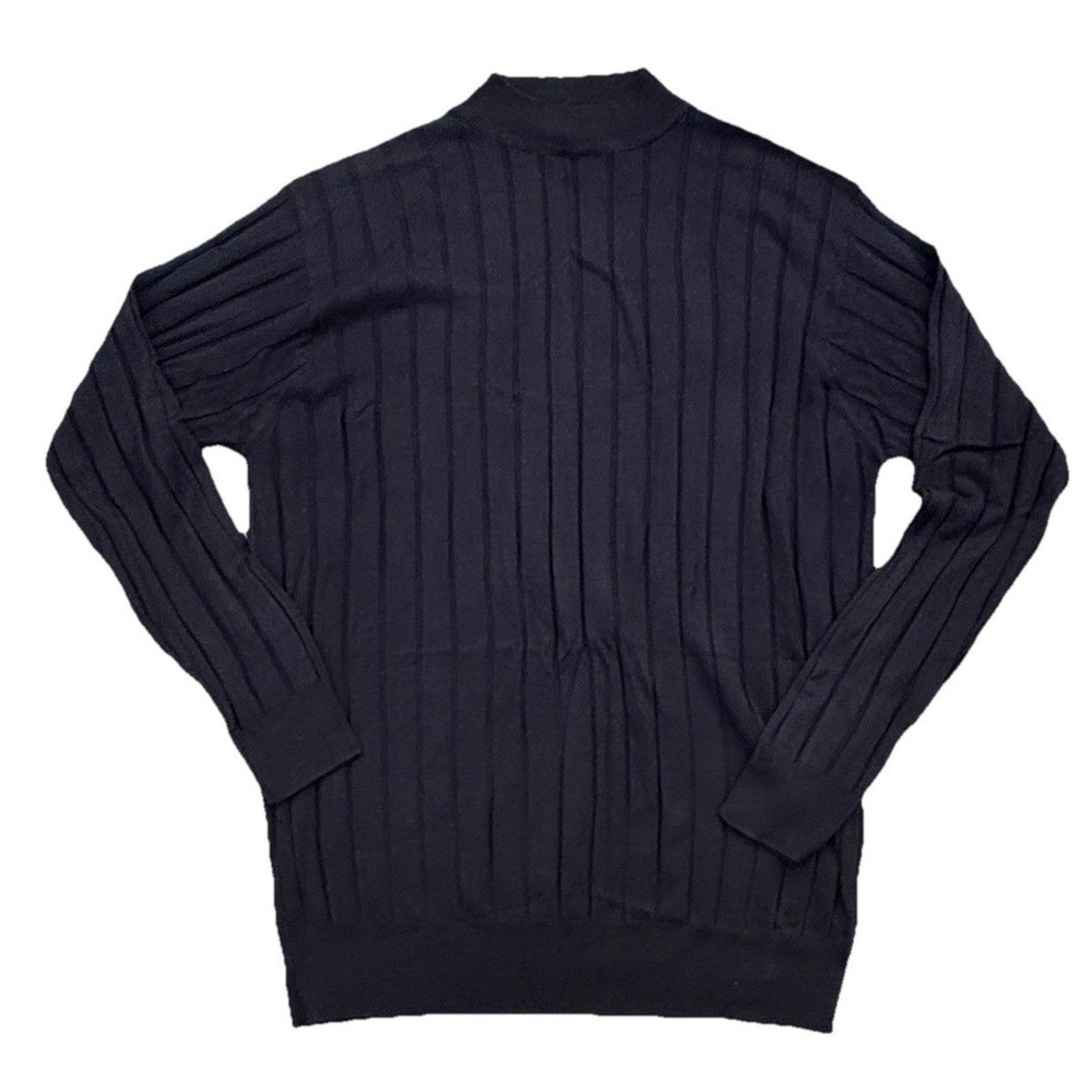 100% Silk‎ Knit Sweater Black Ribbed. Soft Stretchy Lightweight & Warm Cumran XL